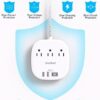 41IQYNIFG9L._AC_.jpg Flat Plug Power Strip, 5ft Ultra Flat Extension Cord - 3 Outlets 4 USB Ports (2 USB C) 22.5W/4.5A Desktop Charging Station, Power Strip No Surge Protection for Cruise Ship, Dorm Room Travel Essential