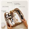 41LCwAPZbzL._AC_.jpg EACHY Travel Makeup Bag,Large Capacity Cosmetic Bags for Women,Waterproof Portable Pouch Open Flat Toiletry Bag Make up Organizer with Divider and Handle