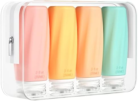 41PUTIywUL._AC_.jpg Morfone Travel Bottles for Toiletries, 3oz Tsa Approved Travel Size Containers Leak Proof BPA Free Squeezable Travel Accessories Refillable for Shampoo Conditioner Lotion Liquids(4Pack)
