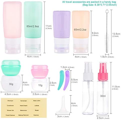 41UPNMz8UBL._AC_.jpg Morfone 16 Pack Travel Bottles Set for Toiletries, TSA Approved Travel Containers Leak Proof Silicone Squeezable Travel Accessories 2oz 3oz for Shampoo Conditioner Lotion Body Wash (BPA Free)