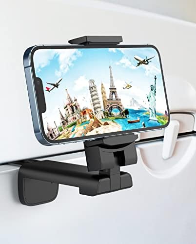 41WmktsGdqL._AC_.jpg MiiKARE Airplane Travel Essentials Phone Holder, Universal Handsfree Phone Mount for Flying with 360 Degree Rotation, Travel Accessory for Airplane, Travel Must Haves Phone Stand for Desk, Tray Table