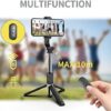 41b3fpJb7oL._AC_.jpg Selfie Stick Tripod, All in One Extendable & Portable iPhone Tripod Selfie Stick with Wireless Remote Compatible with iPhone 14 13 12 11 pro Xs Max Xr X 8 7, Galaxy Note10/S20/S10/OnePlus 9/9 PRO etc