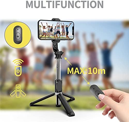 41b3fpJb7oL._AC_.jpg Selfie Stick Tripod, All in One Extendable & Portable iPhone Tripod Selfie Stick with Wireless Remote Compatible with iPhone 14 13 12 11 pro Xs Max Xr X 8 7, Galaxy Note10/S20/S10/OnePlus 9/9 PRO etc