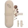 41ccl-otksL.jpg JDZJUCHU Travel Makeup Brush Holder,Make Up Organizer Bag Case,Cosmetic Pouch,Toiletry Organizer,Silicon Small Makeup Brush Purse(Walnut)