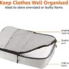 41dQV0ElZRL._AC_.jpg Amazon Basics 4 Piece Packing Travel Organizer Cubes Set, Medium, Gray