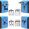 41j0edfEhQL._AC_.jpg International Travel Adapter Universal Power Adapter Worldwide All in One 4 USB Perfect for European US, EU, UK, AU 160 Countries (Blue)