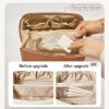 41uhJpXPzuL._AC_.jpg EACHY Travel Makeup Bag,Large Capacity Cosmetic Bags for Women,Waterproof Portable Pouch Open Flat Toiletry Bag Make up Organizer with Divider and Handle