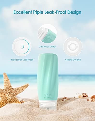 41vnEKOwAoL._AC_.jpg Morfone Travel Bottles for Toiletries, 3oz Tsa Approved Travel Size Containers Leak Proof BPA Free Squeezable Travel Accessories Refillable for Shampoo Conditioner Lotion Liquids(4Pack)