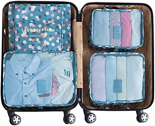 51v7p3WSrL._AC_.jpg Mossio 7 Set Packing Cubes with Shoe Bag - Travel Carry On Luggage Organizer