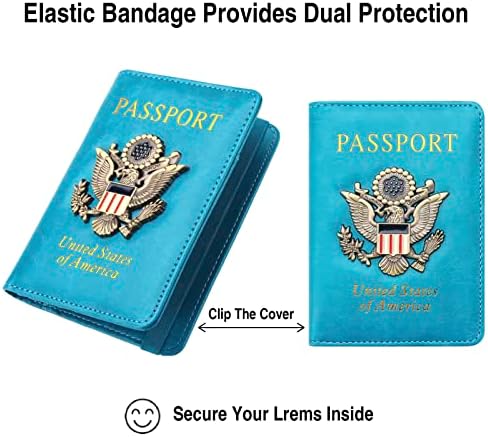 FACATH Passport Holder Cover Case Travel Wallet Case Passport Cards Protector Leather Card Case RFID Blocking Travel Accessories Document Organizer
