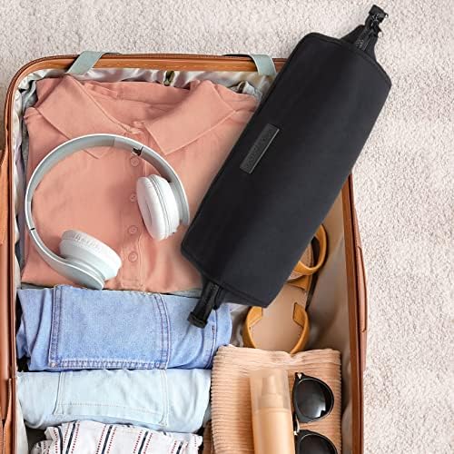 510l0q0skPL._AC_.jpg Hair Tools Travel Bag and Heat Resistant Mat for Flat Irons, Straighteners, Curling Iron, and Haircare Accessories, 2-in-1 design, with Interior Pockets, Portable Organizer, Neoprene (Black)
