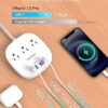 5113TK0yriL._AC_.jpg Flat Plug Power Strip, 5ft Ultra Flat Extension Cord - 3 Outlets 4 USB Ports (2 USB C) 22.5W/4.5A Desktop Charging Station, Power Strip No Surge Protection for Cruise Ship, Dorm Room Travel Essential