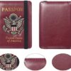 FACATH Passport Holder Cover Case Travel Wallet Case Passport Cards Protector Leather Card Case RFID Blocking Travel Accessories Document Organizer