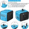 514JFwq6TlL._AC_.jpg SAUNORCH Travel Adapter Worldwide, Universal International Power Plug Adapter W/2.4A 3xUSB-A and 3.0A Type-C Wall Charger, European Travel Plug Adapter for Europe UK EU US CA AU Italy Asia-Blue