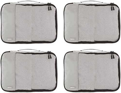 517WRSrklfL._AC_.jpg Amazon Basics 4 Piece Packing Travel Organizer Cubes Set, Medium, Gray