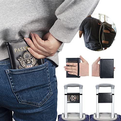FACATH Passport Holder Cover Case Travel Wallet Case Passport Cards Protector Leather Card Case RFID Blocking Travel Accessories Document Organizer
