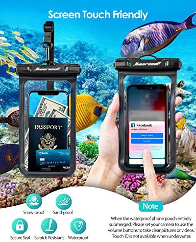 51DC9U3Br1L._AC_.jpg Hiearcool Waterproof Phone Pouch, Waterproof Phone Case for iPhone 14 13 12 11 Pro Max XS Samsung, IPX8 Cellphone Dry Bag Beach Essentials 2Pack-8.3"