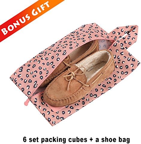 51DUbHTIztL._AC_.jpg Mossio 7 Set Packing Cubes with Shoe Bag - Travel Carry On Luggage Organizer