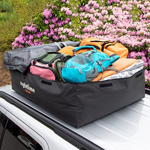 51EoLVG3moL._AC_.jpg Rightline Gear Range 3 Weatherproof Rooftop Cargo Carrier for Top of Vehicle, Attaches With or Without Roof Rack, 18 Cubic Feet, Black