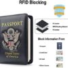 FACATH Passport Holder Cover Case Travel Wallet Case Passport Cards Protector Leather Card Case RFID Blocking Travel Accessories Document Organizer