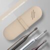 51FpBhSBblL.jpg JDZJUCHU Travel Makeup Brush Holder,Make Up Organizer Bag Case,Cosmetic Pouch,Toiletry Organizer,Silicon Small Makeup Brush Purse(Walnut)