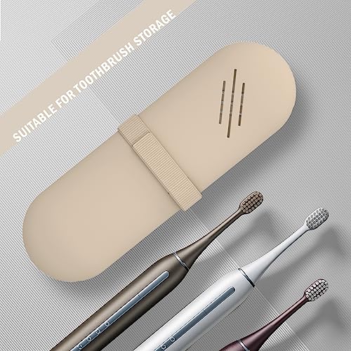 51FpBhSBblL.jpg JDZJUCHU Travel Makeup Brush Holder,Make Up Organizer Bag Case,Cosmetic Pouch,Toiletry Organizer,Silicon Small Makeup Brush Purse(Walnut)
