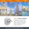 51GGSEqPdxL._AC_.jpg European Travel Plug Adapter, TESSAN International Power Plug with 2 USB, Type C Outlet Adaptor Charger for US to Most of Europe EU Iceland Spain Italy France Germany