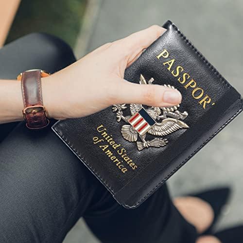 FACATH Passport Holder Cover Case Travel Wallet Case Passport Cards Protector Leather Card Case RFID Blocking Travel Accessories Document Organizer