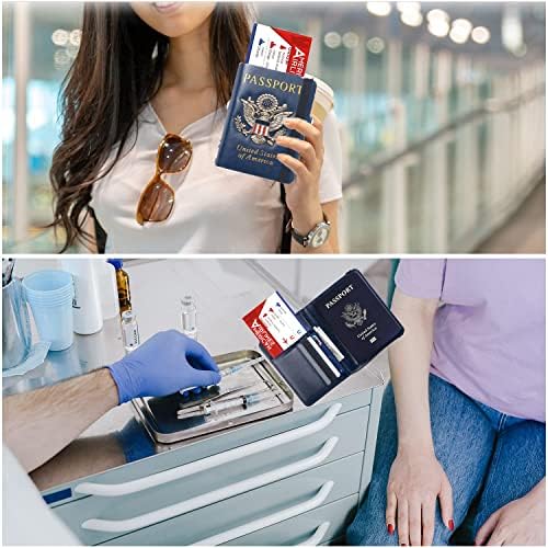 FACATH Passport Holder Cover Case Travel Wallet Case Passport Cards Protector Leather Card Case RFID Blocking Travel Accessories Document Organizer