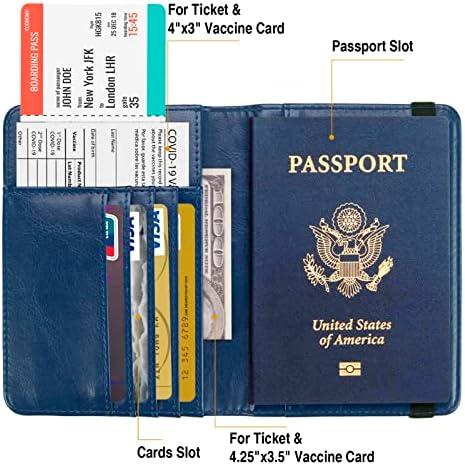 FACATH Passport Holder Cover Case Travel Wallet Case Passport Cards Protector Leather Card Case RFID Blocking Travel Accessories Document Organizer