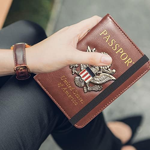 FACATH Passport Holder Cover Case Travel Wallet Case Passport Cards Protector Leather Card Case RFID Blocking Travel Accessories Document Organizer