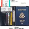FACATH Passport Holder Cover Case Travel Wallet Case Passport Cards Protector Leather Card Case RFID Blocking Travel Accessories Document Organizer