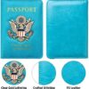 FACATH Passport Holder Cover Case Travel Wallet Case Passport Cards Protector Leather Card Case RFID Blocking Travel Accessories Document Organizer