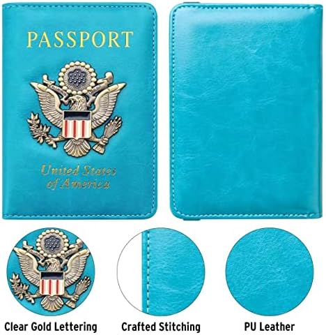 FACATH Passport Holder Cover Case Travel Wallet Case Passport Cards Protector Leather Card Case RFID Blocking Travel Accessories Document Organizer
