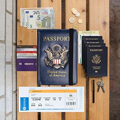 FACATH Passport Holder Cover Case Travel Wallet Case Passport Cards Protector Leather Card Case RFID Blocking Travel Accessories Document Organizer