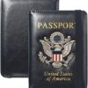 FACATH Passport Holder Cover Case Travel Wallet Case Passport Cards Protector Leather Card Case RFID Blocking Travel Accessories Document Organizer