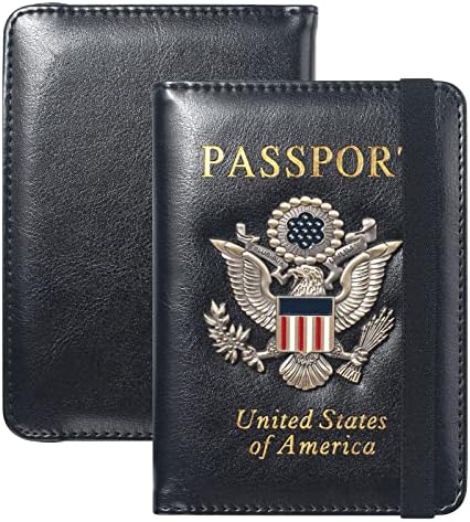 FACATH Passport Holder Cover Case Travel Wallet Case Passport Cards Protector Leather Card Case RFID Blocking Travel Accessories Document Organizer