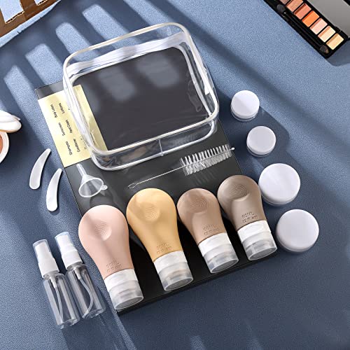 51TqKu4uyVL.jpg 16 Pack Travel Bottles Set for Toiletries, Gemice TSA Approved Travel Size Containers Leak Proof Silicone Squeezable Tubes Travel Accessories 2oz 3oz for Shampoo Conditioner Lotion Body Wash