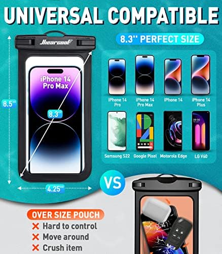 51TvTdDhRsL._AC_.jpg Hiearcool Waterproof Phone Pouch, Waterproof Phone Case for iPhone 14 13 12 11 Pro Max XS Samsung, IPX8 Cellphone Dry Bag Beach Essentials 2Pack-8.3"