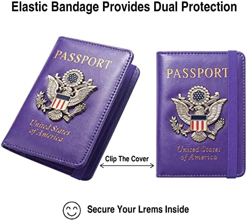 FACATH Passport Holder Cover Case Travel Wallet Case Passport Cards Protector Leather Card Case RFID Blocking Travel Accessories Document Organizer