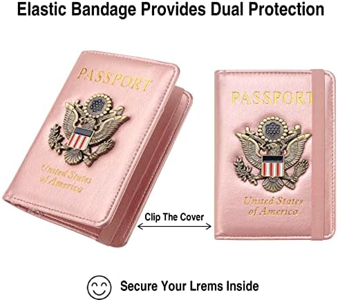FACATH Passport Holder Cover Case Travel Wallet Case Passport Cards Protector Leather Card Case RFID Blocking Travel Accessories Document Organizer