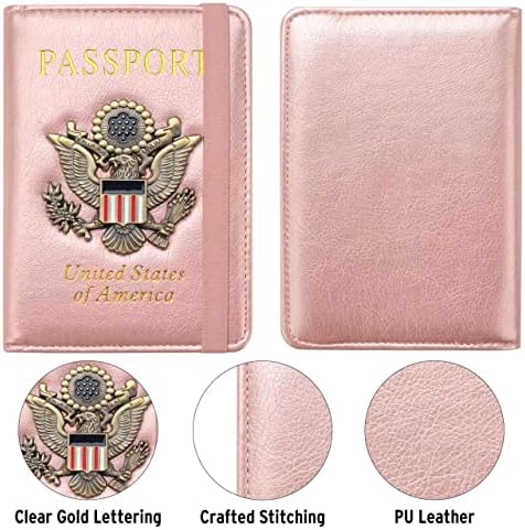 FACATH Passport Holder Cover Case Travel Wallet Case Passport Cards Protector Leather Card Case RFID Blocking Travel Accessories Document Organizer