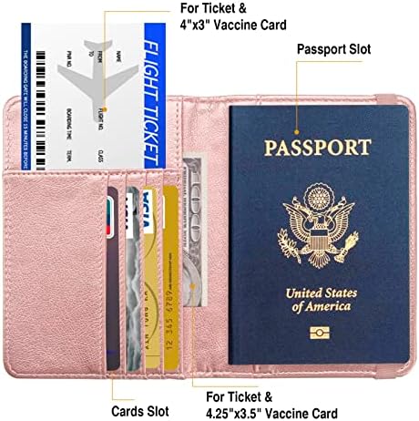 FACATH Passport Holder Cover Case Travel Wallet Case Passport Cards Protector Leather Card Case RFID Blocking Travel Accessories Document Organizer