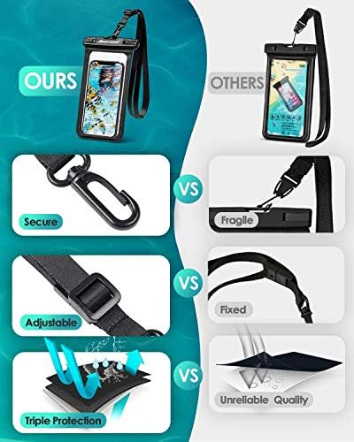 51XN3XQZUYL._AC_.jpg Hiearcool Waterproof Phone Pouch, Waterproof Phone Case for iPhone 14 13 12 11 Pro Max XS Samsung, IPX8 Cellphone Dry Bag Beach Essentials 2Pack-8.3"