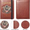 FACATH Passport Holder Cover Case Travel Wallet Case Passport Cards Protector Leather Card Case RFID Blocking Travel Accessories Document Organizer