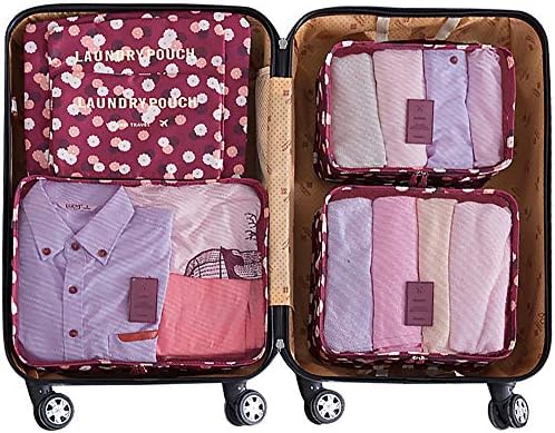 51bttbmjKmL._AC_.jpg Mossio 7 Set Packing Cubes with Shoe Bag - Travel Carry On Luggage Organizer