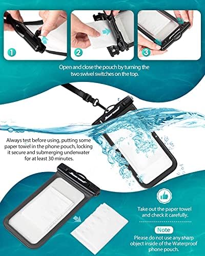 51cqOOSdlMS._AC_.jpg Hiearcool Waterproof Phone Pouch, Waterproof Phone Case for iPhone 14 13 12 11 Pro Max XS Samsung, IPX8 Cellphone Dry Bag Beach Essentials 2Pack-8.3"