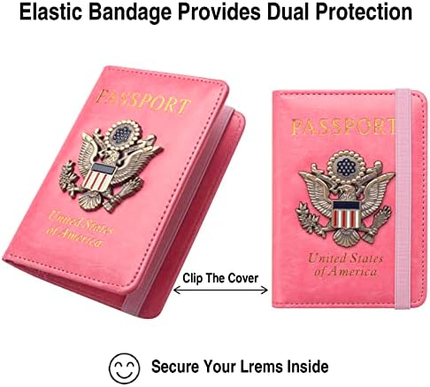 FACATH Passport Holder Cover Case Travel Wallet Case Passport Cards Protector Leather Card Case RFID Blocking Travel Accessories Document Organizer