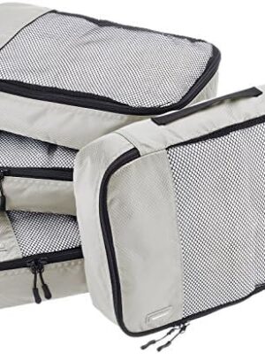 51e20vb2FIL._AC_.jpg Amazon Basics 4 Piece Packing Travel Organizer Cubes Set, Medium, Gray