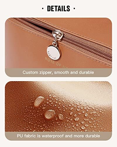 51eYCg86lrL._AC_.jpg EACHY Travel Makeup Bag,Large Capacity Cosmetic Bags for Women,Waterproof Portable Pouch Open Flat Toiletry Bag Make up Organizer with Divider and Handle